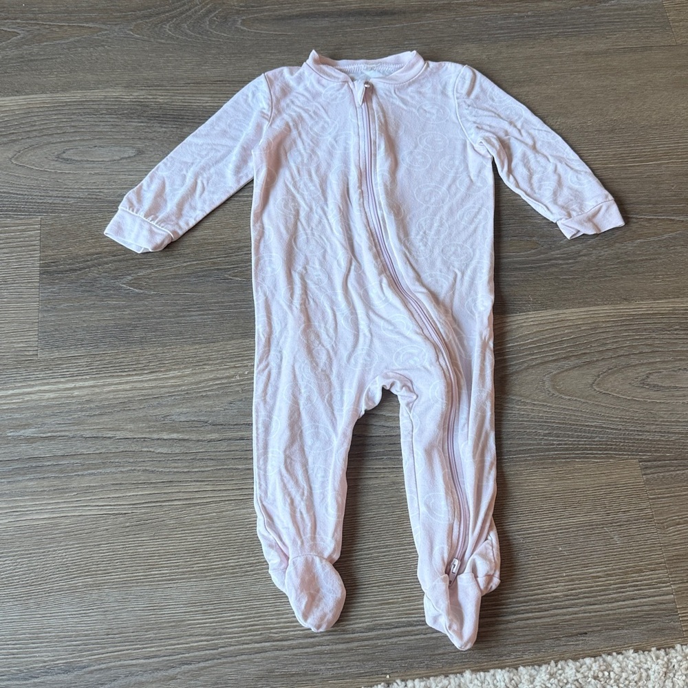 NWOT Milkberry smiley face print bamboo viscose footie